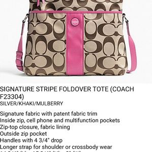Coach foldover tote messenger bag